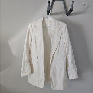 Banana Republic Cream Blazer with Pinstripes